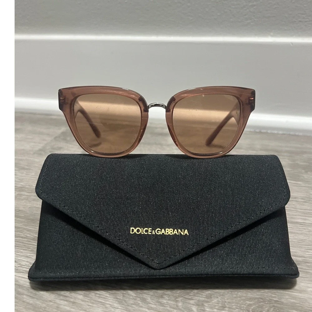 Dolce & Gabbana Women's Brown Acetate Square Butterfly‎ Frame Sunglasses DG4394